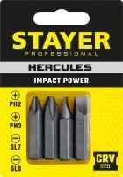 STAYER Hercules 36 мм, 4 шт, Биты для ударной отвертки (25667-S4)