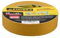 STAYER 38 мм, 25 м, на полипропиленовой основе, Двухсторонняя клейкая лента, MASTER (1221-38-25)