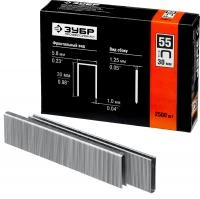 ЗУБР тип 18GA (55 / 90 / C) 30 мм, 2500 шт, скобы для степлера (31855-30)