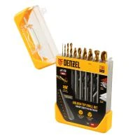Набор сверл по металлу, 1-10 мм, HSS-Tin, Golden Tip, 10 шт Denzel