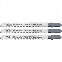 Полотна для электролобзика по дереву, 3 шт, T101B, 75 х 2.5 мм, HCS Matrix Professional