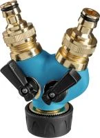 GRINDA Expert BS-1, диаметр 3/4″-1″, двухканальный, с внутренней резьбой, из латуни, оцинкованный, поливочный распределитель, PROLine (426112)