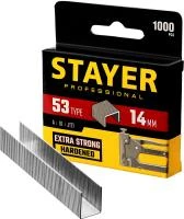 STAYER тип 53 (A/10/JT21) 14 мм, 1000 шт, калибр 23GA, скобы для степлера (3159-14)