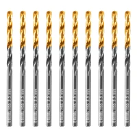 Сверло по металлу, 3,5 мм, HSS-Tin, Golden Tip, 10 шт. Denzel