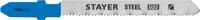 STAYER T218A, T-хвост., HSS сталь, фигурный рез по металлу толщиной 0,9-3мм, шаг зуба 1,2мм, раб. длина 50мм, 2шт, Полотна для лобзика (15995-1.2)