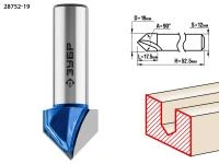 ЗУБР 19x17,5мм, угол 90°мм, фреза пазовая галтельная V-образная