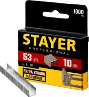 STAYER тип 53 (A/10/JT21) 10 мм, 1000 шт, калибр 23GA, скобы для степлера (3159-10)