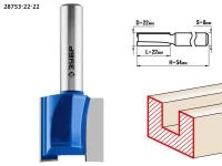 ЗУБР 22x22мм, хвостовик 8мм, фреза пазовая прямая