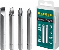 KRAFTOOL 75 мм, 4 шт, Набор бит для ударной отвертки (25552)