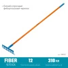 GRINDA PR-12S FIBER, 12 прямых зубцов, размеры 310 х 80 х 1500 мм, углеродистая сталь, фиберглассовый черенок, садовые грабли, PROLine (39652)