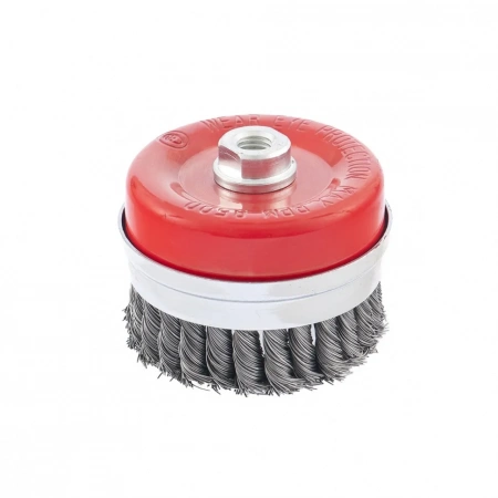 Щетка для УШМ Heavy Duty, 100 мм, М14, "чашка", крученая проволока 0.5 мм Matrix